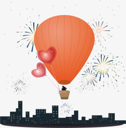 唯美热气球七夕情人节矢量图高清图片