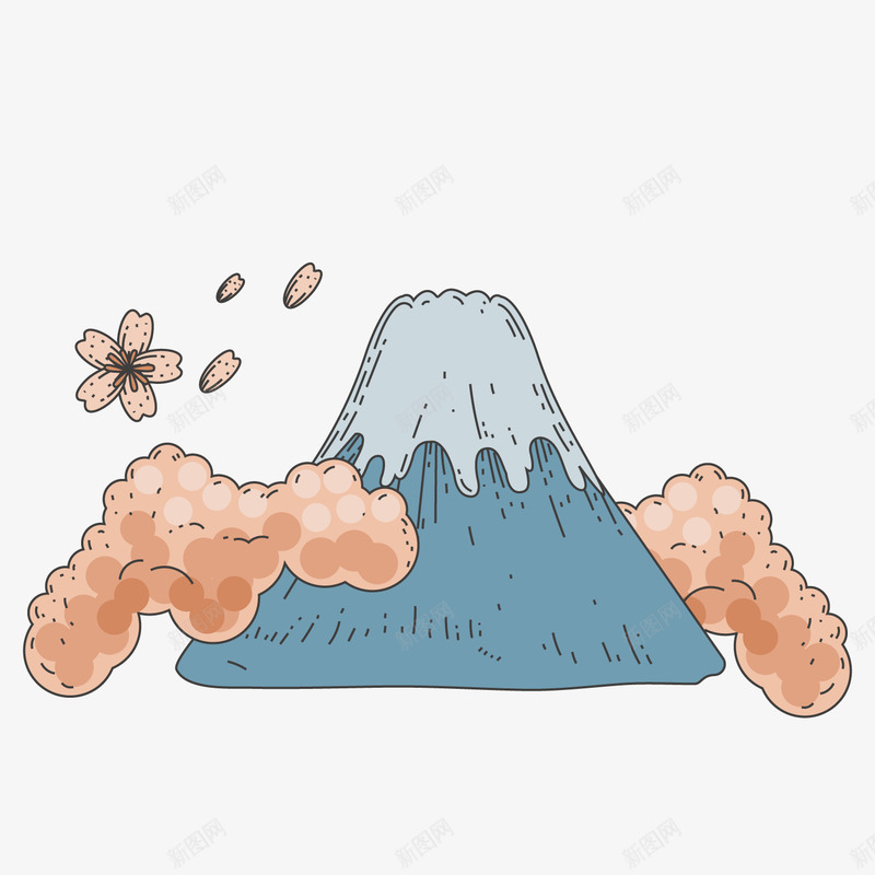 日本富士山png免抠素材_新图网 https://ixintu.com ai插画 卡通 招财猫 插画 日本 日本风情 美丽的富士山 风情