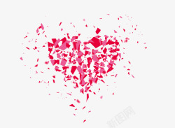 情人节卡片设计创意碎花瓣拼桃心图案高清图片