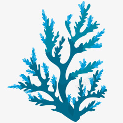 蓝色珊瑚插画矢量图素材