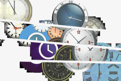 彩色时钟手表过去式图素材