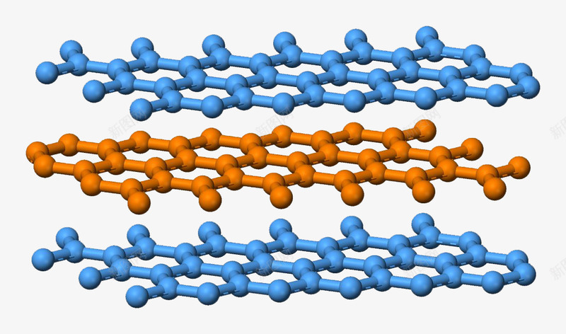 三维石墨烯png免抠素材_新图网 https://ixintu.com 三维 橘色 石墨烯 蓝色