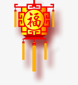 春节红色福字灯笼素材