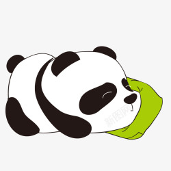 手机壳贴纸手绘卡通睡觉熊猫高清图片