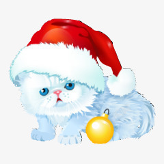 圣诞礼物装饰物小猫素材