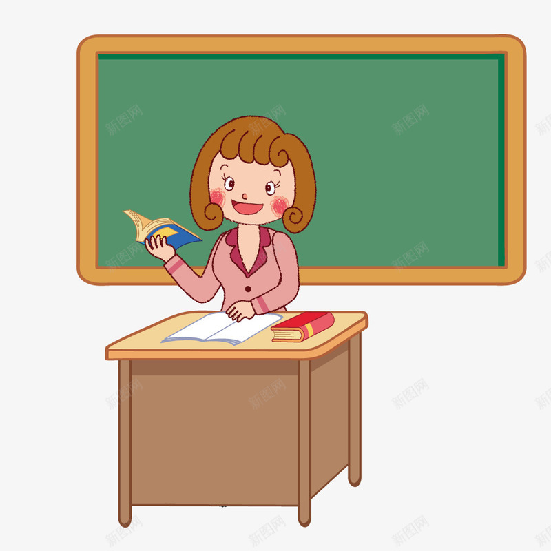老师正在上课png免抠素材_新图网 https://ixintu.com 创意 卡通 手绘 插画 教师 教育 课程