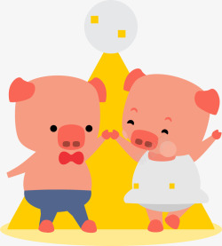 恋爱小猪情人节两只小猪装饰贴纸高清图片