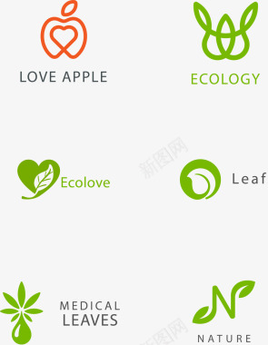 绿色植物科技时尚logo装饰矢量图图标图标