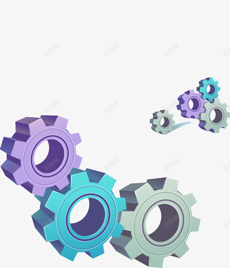 创意齿轮矢量图ai免抠素材_新图网 https://ixintu.com 创意 彩色 手绘 齿轮 矢量图