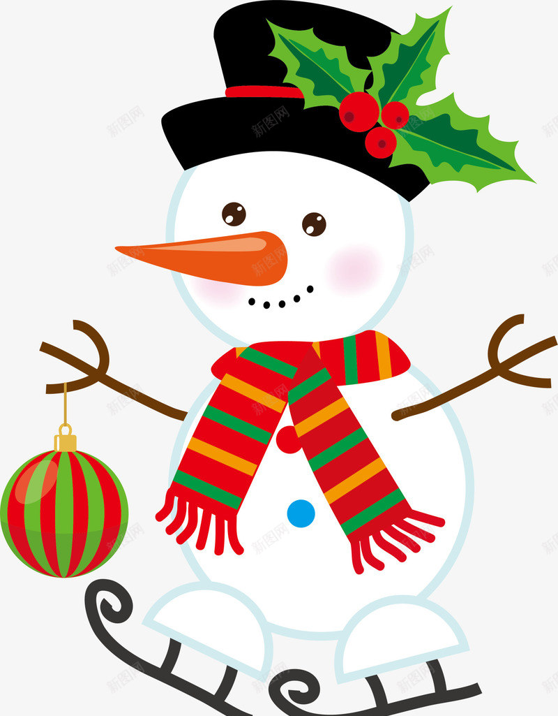 圣诞节卡通可爱雪人png免抠素材_新图网 https://ixintu.com 冬天 冬季 冬青 圣诞快乐 圣诞节 装饰图案 雪人