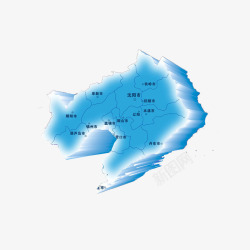 三维城市分布地图辽宁省地图三维示意城市分高清图片