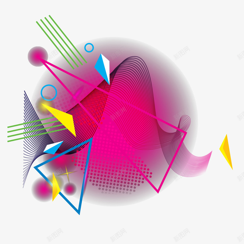 彩色现代感波普几何线条矢量图ai免抠素材_新图网 https://ixintu.com 创意 创意抽象 多变 孟菲斯风格 彩色 彩色现代感 抽象几何 波普风格 渐变 现代感 风格 矢量图