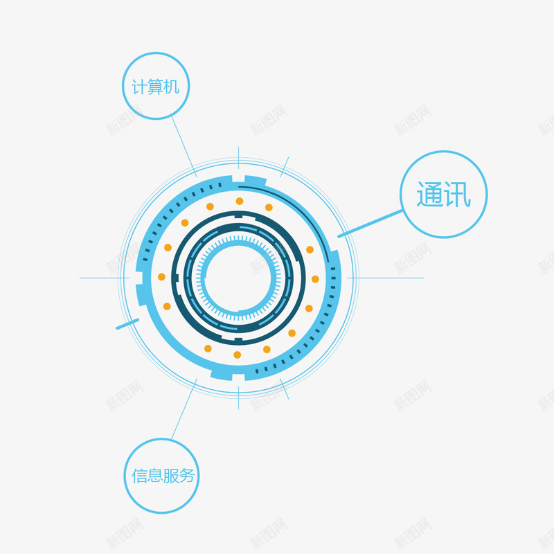 科技范畴标题框png免抠素材_新图网 https://ixintu.com 科技 科技元素 科技标题框 蓝色 通讯