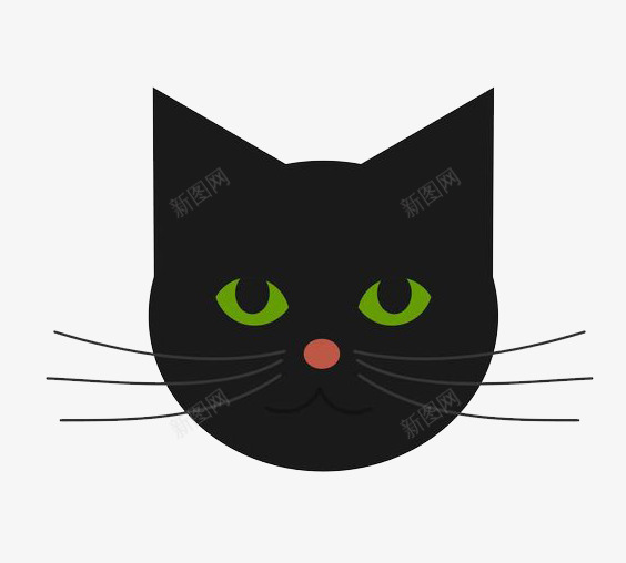 绿眼睛的黑色小猫头像png免抠素材_新图网 https://ixintu.com 动物 卡通 喂养 头像 宠物 小猫 小猫咪 猫 猫咪 猫咪胡子 绿眼睛 胡子 胡须