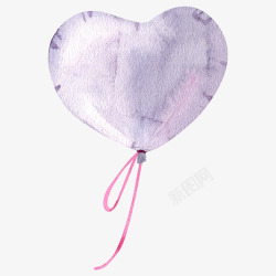 粉气球手绘粉紫色气球装饰高清图片