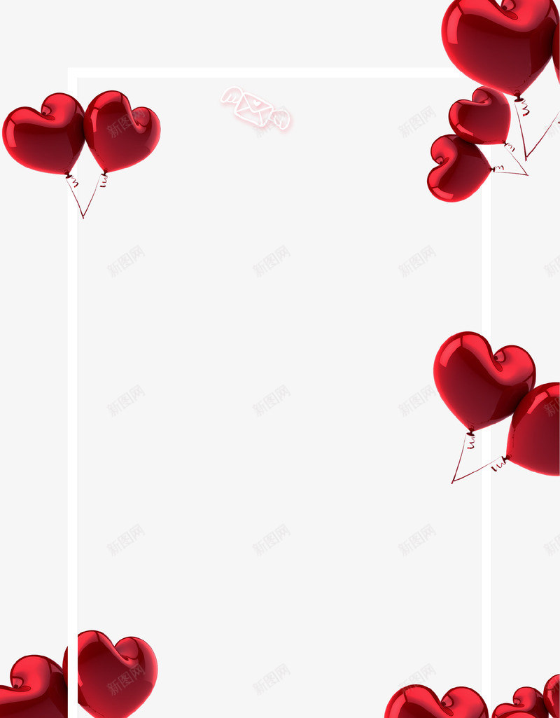 红色爱心气球装饰图案png免抠素材_新图网 https://ixintu.com 情人节 气球 浪漫 爱心 爱情 红色 装饰图案 边框