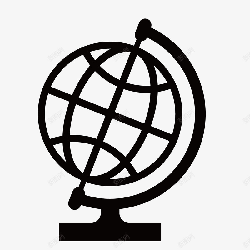地球仪图标png_新图网 https://ixintu.com ico 图标 图表 彩色 插画 科技 箭头 经纬线地球