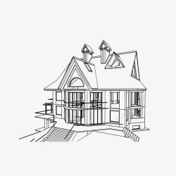 简笔画房子素描房子高清图片