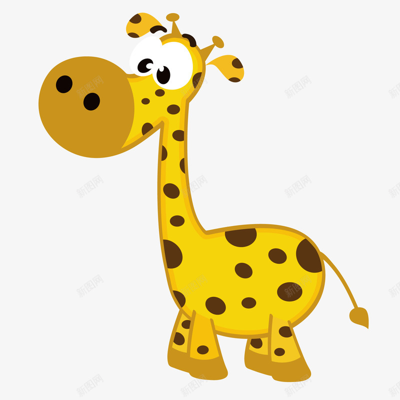 卡通可爱的长颈鹿矢量图ai免抠素材_新图网 https://ixintu.com 动物园 动物设计 可爱 森林 长颈鹿 黄色 矢量图