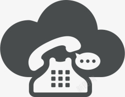 retro泡沫云云计算通信复古演讲电话云图标高清图片