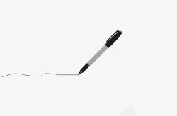 线条钢笔黑白灰简单装饰笔高清图片