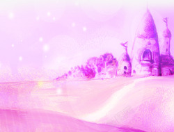紫色手绘梦幻城堡七夕情人节海报背景素材
