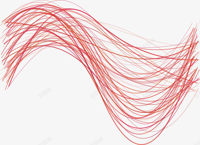 红色科技线条png免抠素材_新图网 https://ixintu.com 矢量png 科技感 红色线条 线性 线条花纹 艺术感