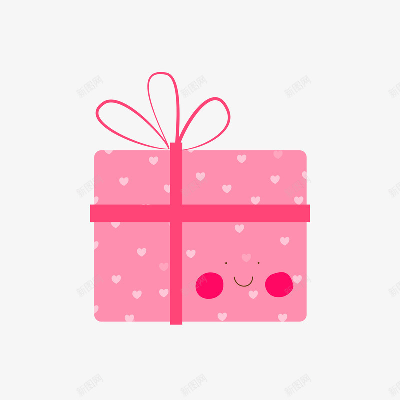 红色笑脸礼物盒png免抠素材_新图网 https://ixintu.com 卡通 日用 矢量礼物盒 礼物盒 笑脸 红色