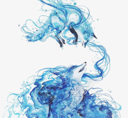 两匹狼创意动物高清图片