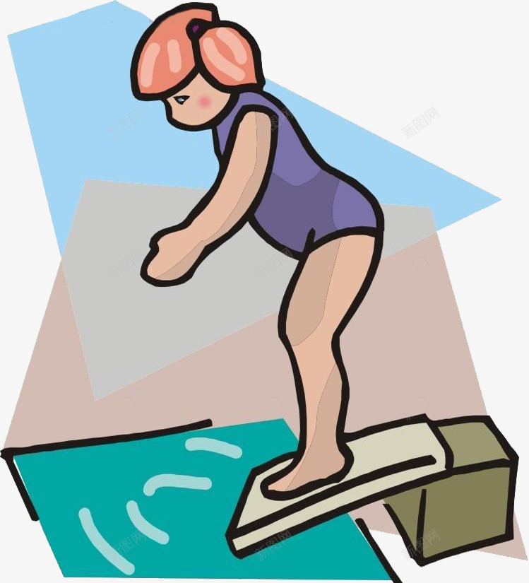 跳水运动员png免抠素材_新图网 https://ixintu.com 水上娱乐 水上运动 跳水 跳水运动