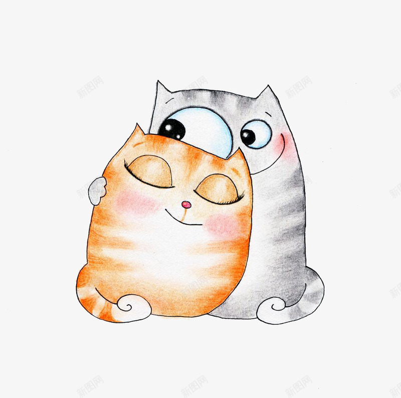 可爱小猫png免抠素材_新图网 https://ixintu.com 可爱 天真 橘色 灰色 馋猫