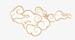 日式花纹手绘金色祥云高清图片