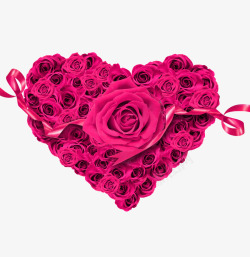 立体花朵心型情人节紫玫瑰爱情绸带高清图片