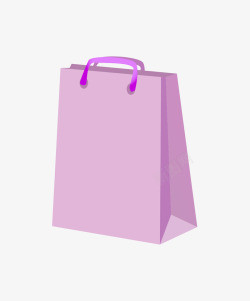 扁平紫色纸袋素材