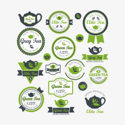 素食餐厅徽章茶标签贴纸图标高清图片