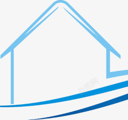 蓝色房屋简单小房子高清图片