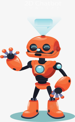 橘色机器人橘红色卡通机器人矢量图高清图片