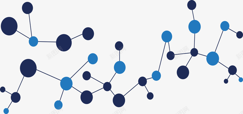 蓝色科技结构png免抠素材_新图网 https://ixintu.com 矢量png 科技感 科技结构 结构图 网络结构 蓝色节点