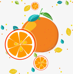 小清新橙子创意夏季水果橙子插画矢量图高清图片