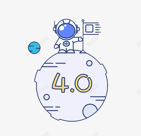 扁平化太空宇航员png免抠素材_新图网 https://ixintu.com 宇航员 扁平插画 月球 灰色 蓝色