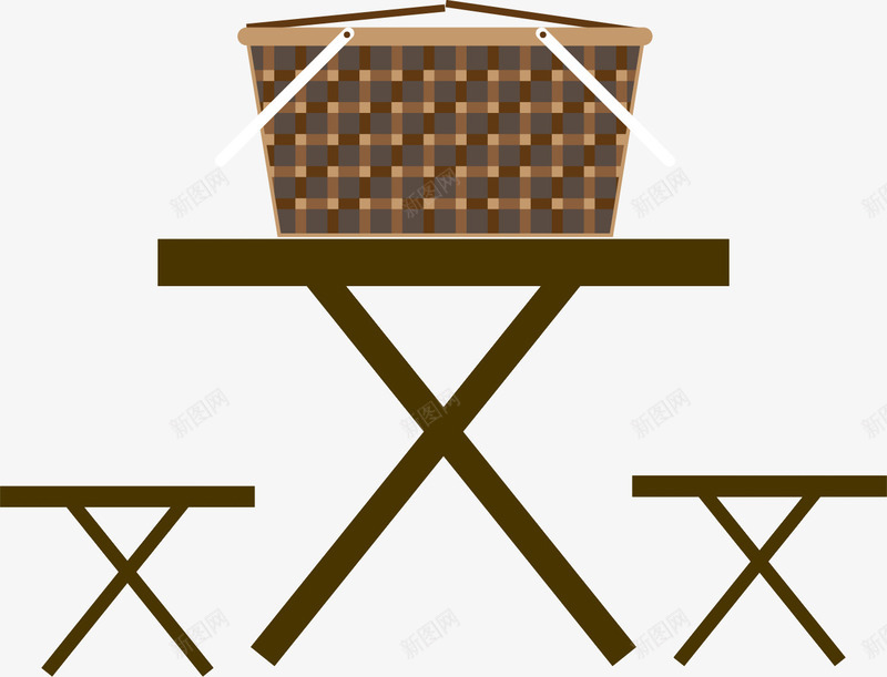 对称木质卡通桌子椅子矢量图eps免抠素材_新图网 https://ixintu.com 卡通风格 家庭野餐 家庭野餐元素 对称 木质桌子 椅子 野餐符号 矢量图