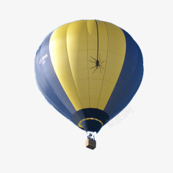 蓝蜘蛛蓝黄相间色热气球高清图片