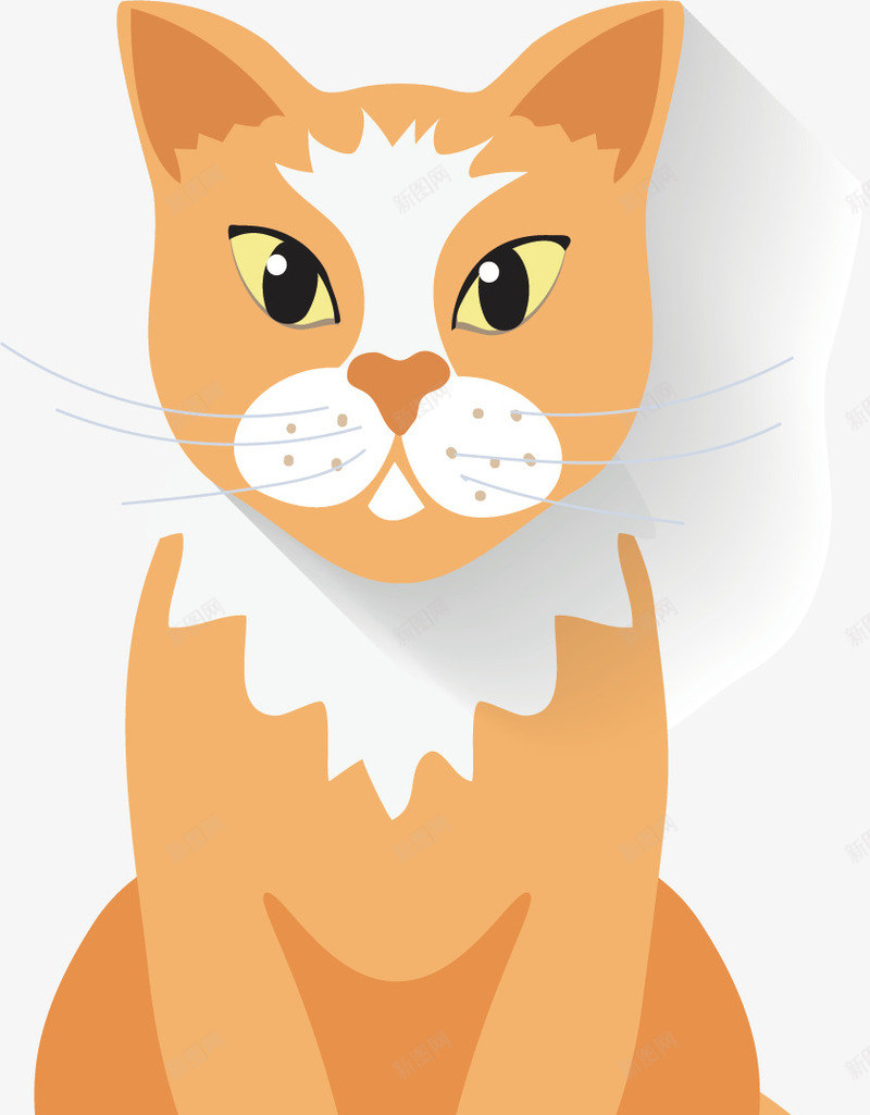 高贵典雅猫矢量图ai免抠素材_新图网 https://ixintu.com 创意 动物 卡通手绘 小猫 抽象 黄色 矢量图