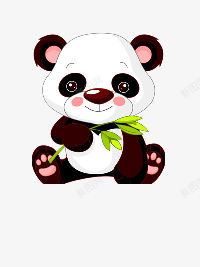吃东西的熊猫png免抠素材_新图网 https://ixintu.com 可爱 害羞 熊猫 竹子