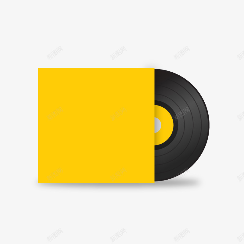 黑胶唱片png免抠素材_新图网 https://ixintu.com 光盘封面 创意 动感 包装 包装设计 唱片 封面 封面设计 旧式光碟 科技 色 黄色