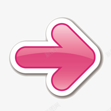 粉红康乃馨粉红卡通立体箭头图标图标