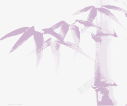 紫色清新竹子装饰图案素材
