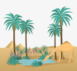 沙漠绿洲漆沙漠之水高清图片