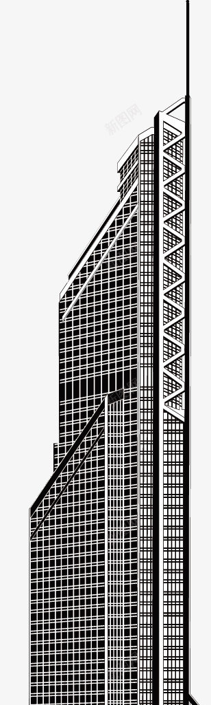 黑色科技感创意写字楼图形图标png_新图网 https://ixintu.com 城市 大厦 大楼 楼 都市 黑色科技感创意写字楼图形免费下载