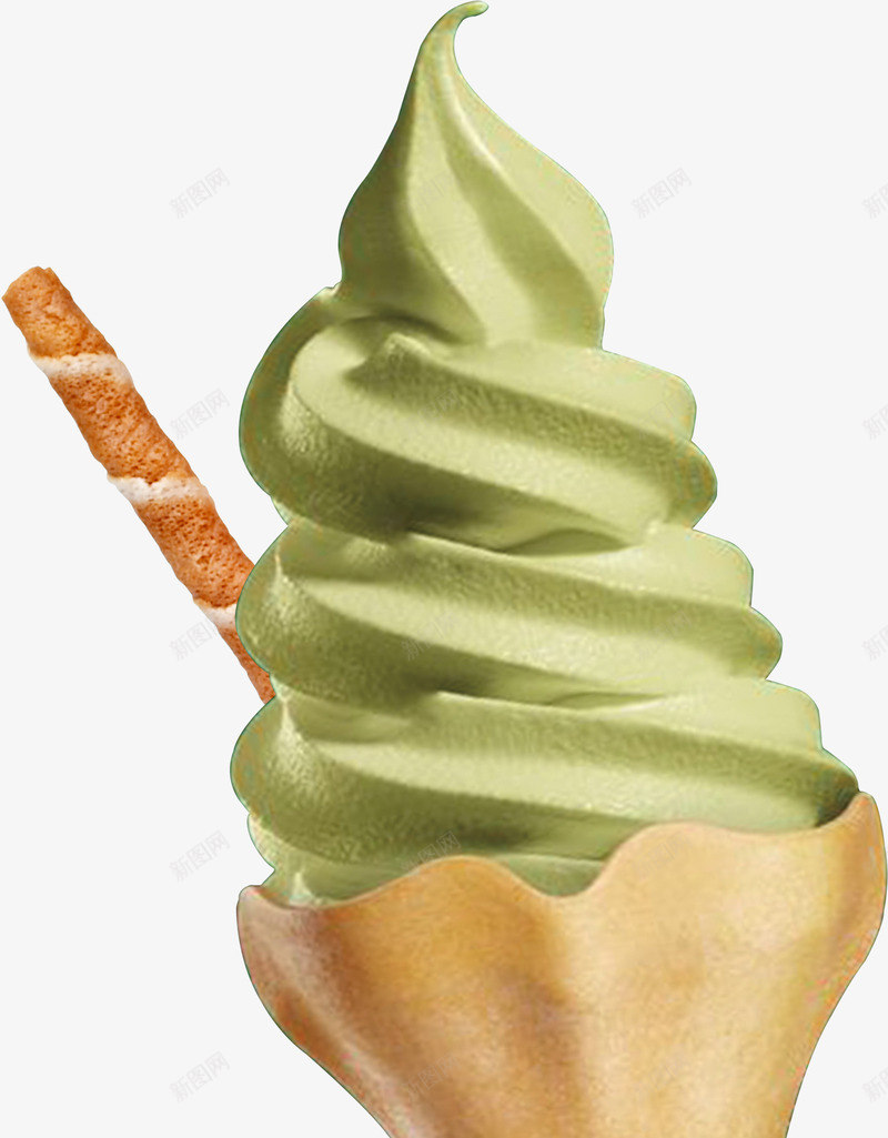 手绘绿色冰淇淋食物png免抠素材_新图网 https://ixintu.com 冰淇淋 创意 卡通手绘 抹茶冰淇淋 水彩 绿色 食物